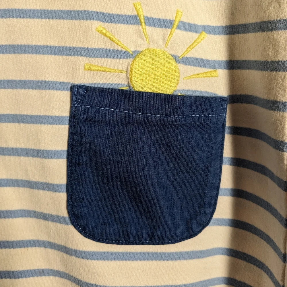 Gymboree Striped Cotton Knit Embroidered Pocket Dress VGUC Girls' 10